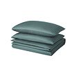 NATTJASMIN - Duvet cover and 2 pillowcases, blue-green, 200x200/50x80 cm