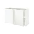 METOD - Corner base cabinet with shelf, white/Voxtorp matt white, 128x68x80 cm