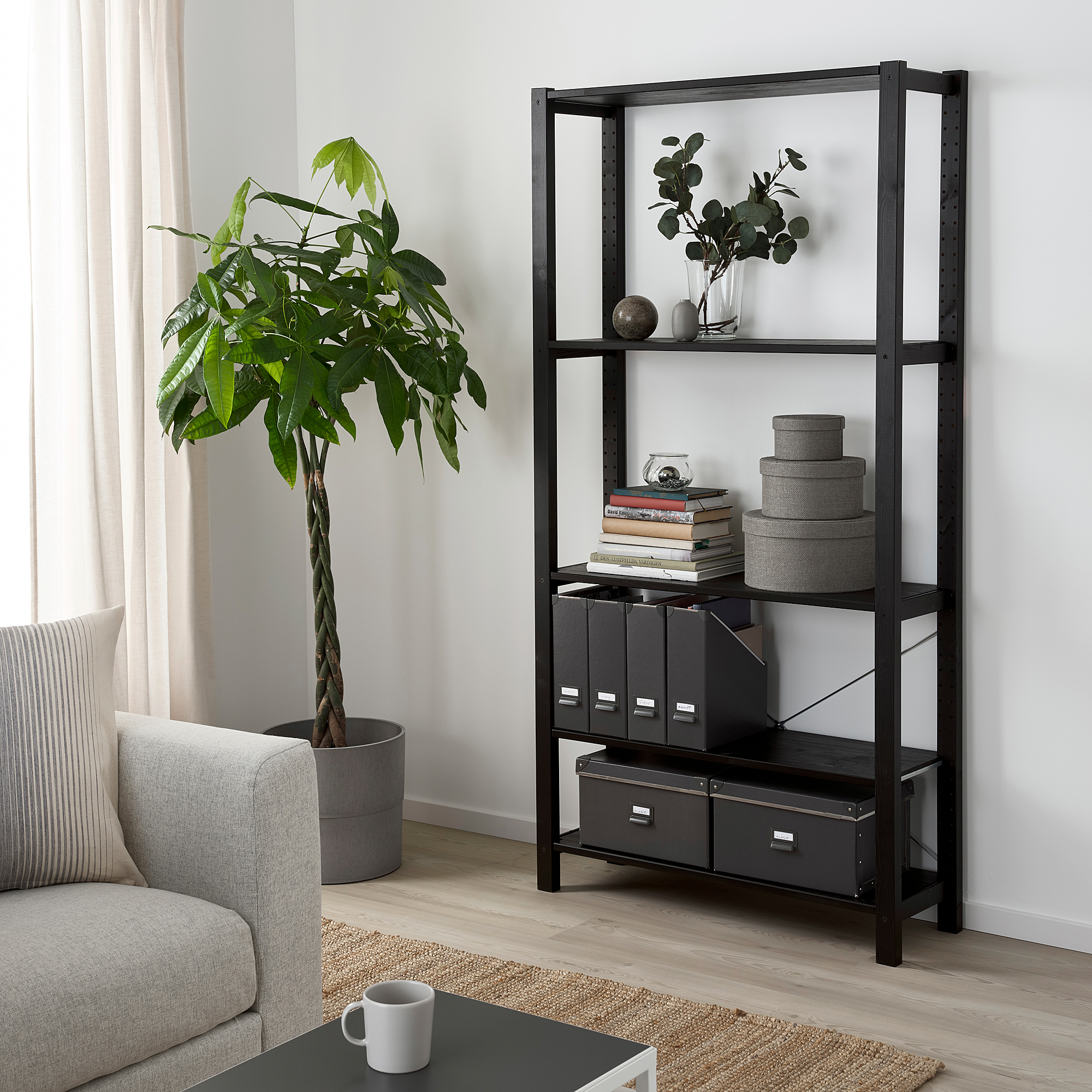 IVAR shelving unit, black, 89x30x179 cm IKEA Indonesia