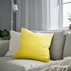 SANELA - Sarung bantal kursi, kuning muda, 50x50 cm