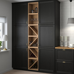 VADHOLMA - Wine shelf, brown/stained ash, 40x37x40 cm