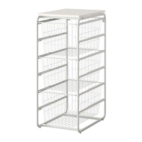 Algot Frame 3 Wire Baskets Top Shelf White Ikea Indonesia