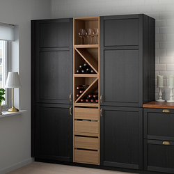 VADHOLMA - Drawer unit, brown/stained ash, 40x37x40 cm