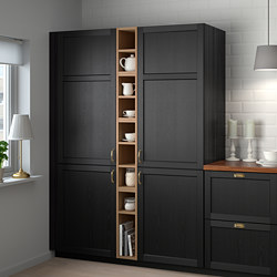 VADHOLMA - Open storage, brown/stained ash, 20x37x60 cm