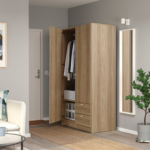 VILHATTEN Lemari pakaian 2 pintu dg 2 laci