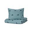 BARNDRÖM - Sarung duvet dan sarung bantal, pola mobil/biru, 150x200/50x80 cm