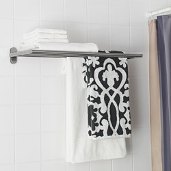 BROGRUND - Wall shelf with towel rail, stainless steel, 67x27 cm