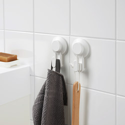 TISKEN - Hook with suction cup, white