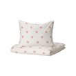 BARNDRÖM - Duvet cover and pillowcase, heart pattern white/pink, 150x200/50x80 cm