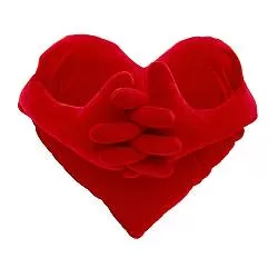 FAMNIG HJÄRTA - Bantal kursi, merah, 40x101 cm
