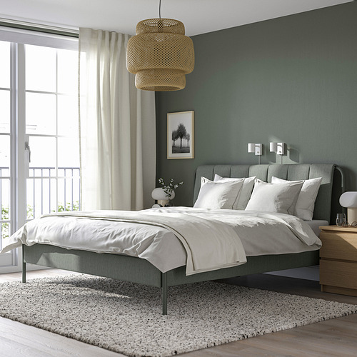 TÄLLÅSEN rangka tempat tidur berpelapis