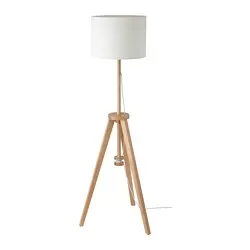 LAUTERS - Lampu lantai, kayu ash/putih