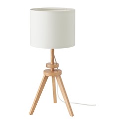 LAUTERS - Lampu meja, kayu ash/putih