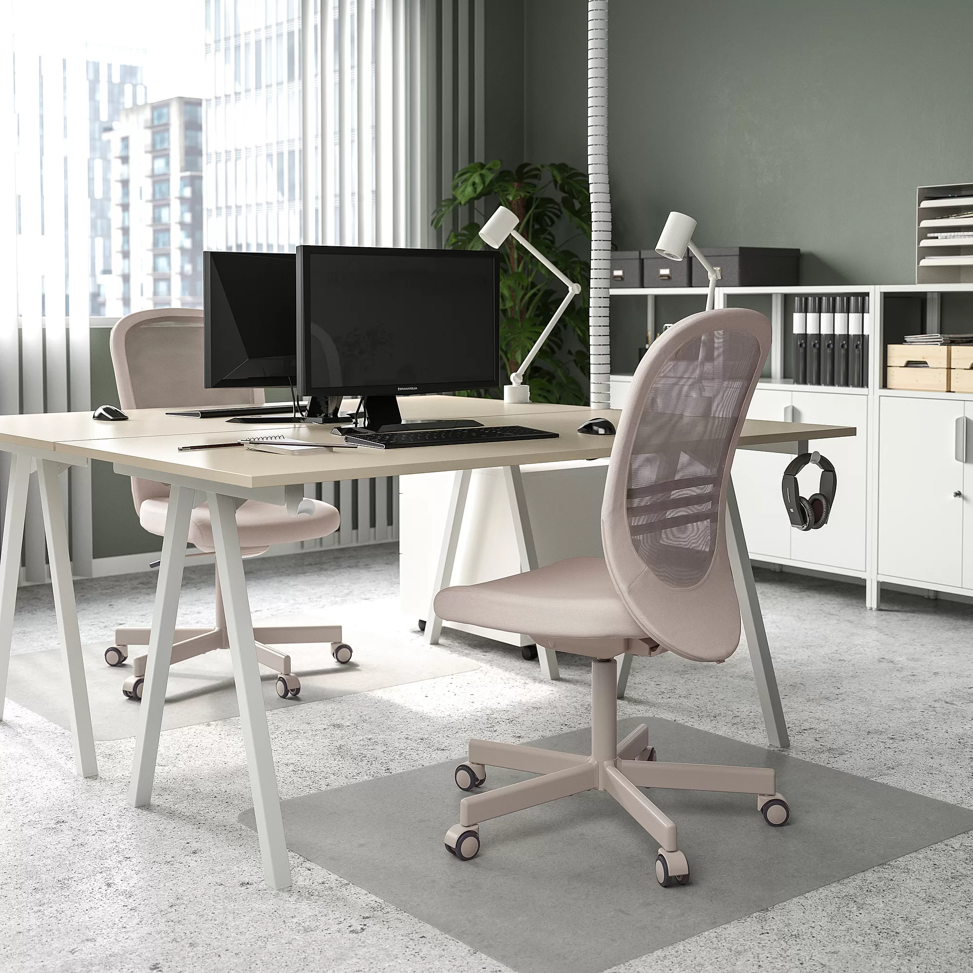 TROTTEN desk, beige/white, 160x80 cm | IKEA Indonesia