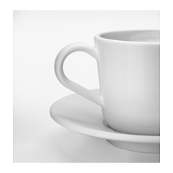 IKEA 365+ - Cup with saucer, white, 13 cl