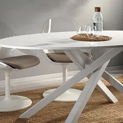 MARIEDAMM - Meja, putih/kesan batu putih, 180x100 cm