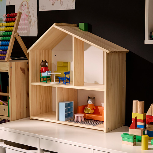 HUSET figur mainan dan rumah boneka