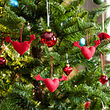 VINTERFINT - Tree ornament, heart-shaped red