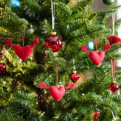 VINTERFINT - Tree ornament, heart-shaped red