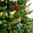 VINTERFINT - Tree ornament, bauble glass/mixed colours, 6 cm