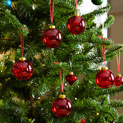 VINTERFINT - Tree ornament, bauble glass/red, 6 cm