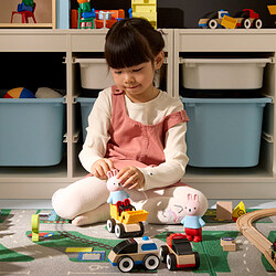 LILLABO - 3-piece vehicle set, excavator police car/race car multicolour