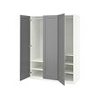 GULLABERG/PAX - Wardrobe combination, white/grey, 150x60x201 cm
