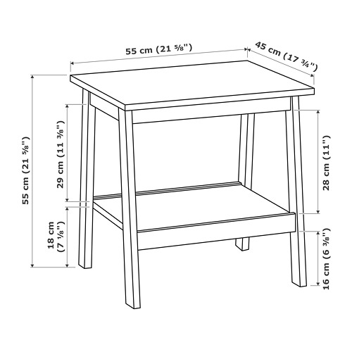 LUNNARP Measurement Illustration