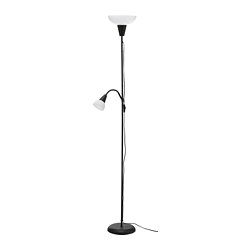 TÅGARP - Lampu lantai sorot atas/lampu baca, hitam/putih