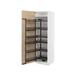METOD - High cabinet with pull-out larder, white/Askersund light ash effect, 60x60x200 cm