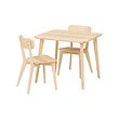 LISABO/LISABO - Meja dan 2 kursi, veneer kayu ash/veneer kayu ash, 88 cm