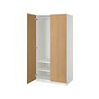 PAX/STORKLINTA - Wardrobe combination, white/oak effect, 100x60x201 cm