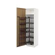 METOD - High cabinet with pull-out larder, white/Vedhamn oak, 60x60x220 cm