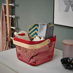 RISATORP - Basket, bright red, 25x26x18 cm