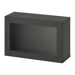 BESTÅ - Unit rak dengan pintu, abu-abu tua/Sindvik abu-abu tua, 60x22x38 cm