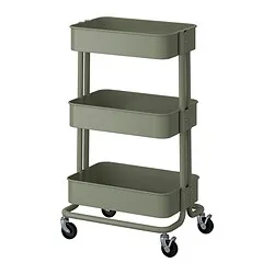 RÅSKOG - Troli, abu-abu-hijau, 35x45x77 cm