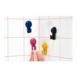 TISKEN - Hook with suction cup, mixed colours