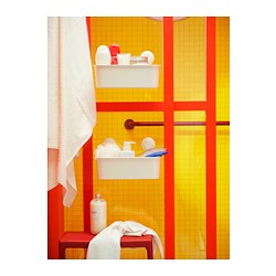 TISKEN - Basket with suction cup, white