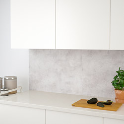 LYSEKIL - Wall panel, double sided white/light grey concrete effect, 119.6x55 cm