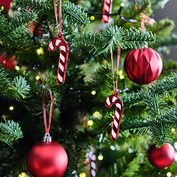 VINTERFINT - Tree ornament, glass/candy cane red/white, 8 cm