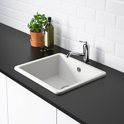 HAVSEN - Inset sink, 1 bowl, white, 53x47 cm