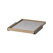 KOMPLEMENT - Pull-out tray with drawer mat, white stained oak effect/light grey, 50x58 cm