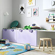 SMÅSTAD - Bench with toy storage, white/lilac, 90x52x48 cm