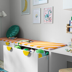 BÄNKKAMRAT - Bench pad, pink/yellow, 90x50x3 cm