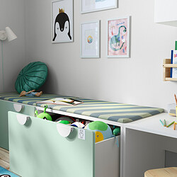 BÄNKKAMRAT - Bench pad, blue/green, 90x50x3 cm