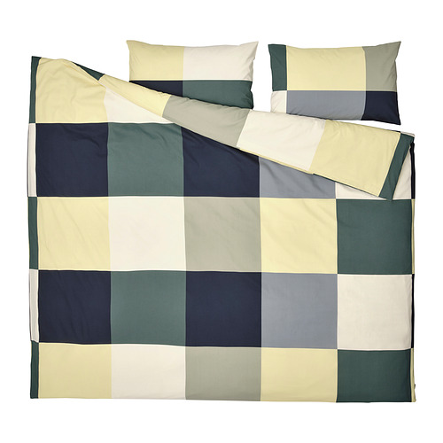 BRUNKRISSLA sarung duvet dan 2 sarung bantal