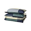 BRUNKRISSLA - Sarung duvet dan 2 sarung bantal, hijau/aneka warna, 240x220/50x80 cm