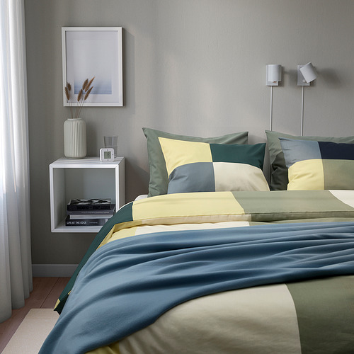 BRUNKRISSLA sarung duvet dan 2 sarung bantal