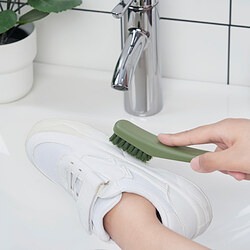 PEPPRIG - 2 in 1 shoe brush with scraper, green/yellow