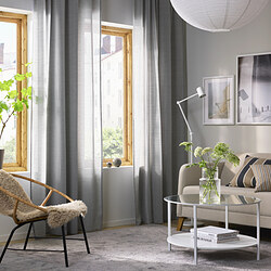 HILJA - Curtains, 1 pair, grey, 145x250 cm